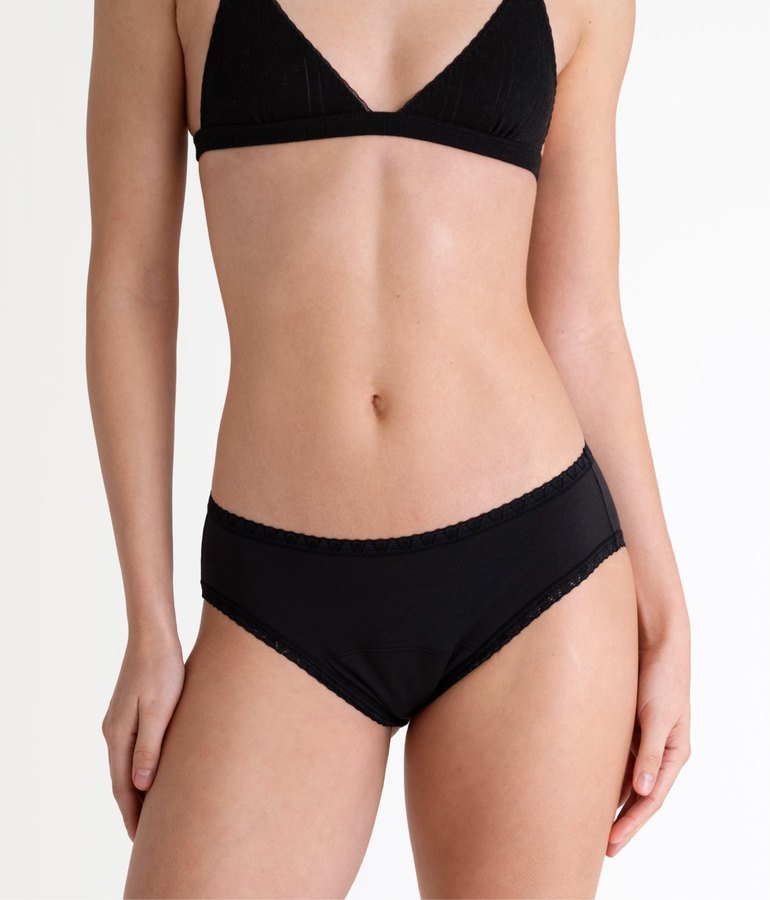 Leakproof Cotton Lace Trim Brief