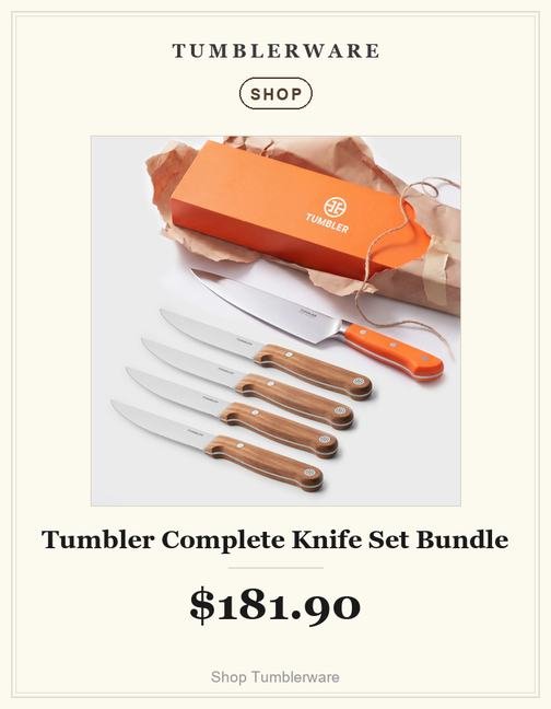 Tumbler Complete Knife Set Bundle